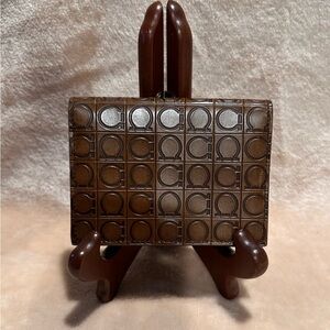 Salvatore Ferragamo Brown Embossed Wallet